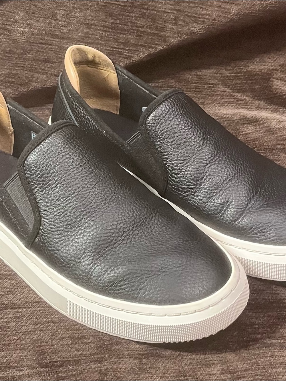 Women's UGG Almeda Black Slip-On Leather Sneakers - Casual Comfort